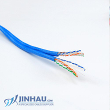 Duplex Cat6 Lan Cable UTP, 23AWG Solid Copper, UL Listed, CM/CMR, PVC Jacket Blue